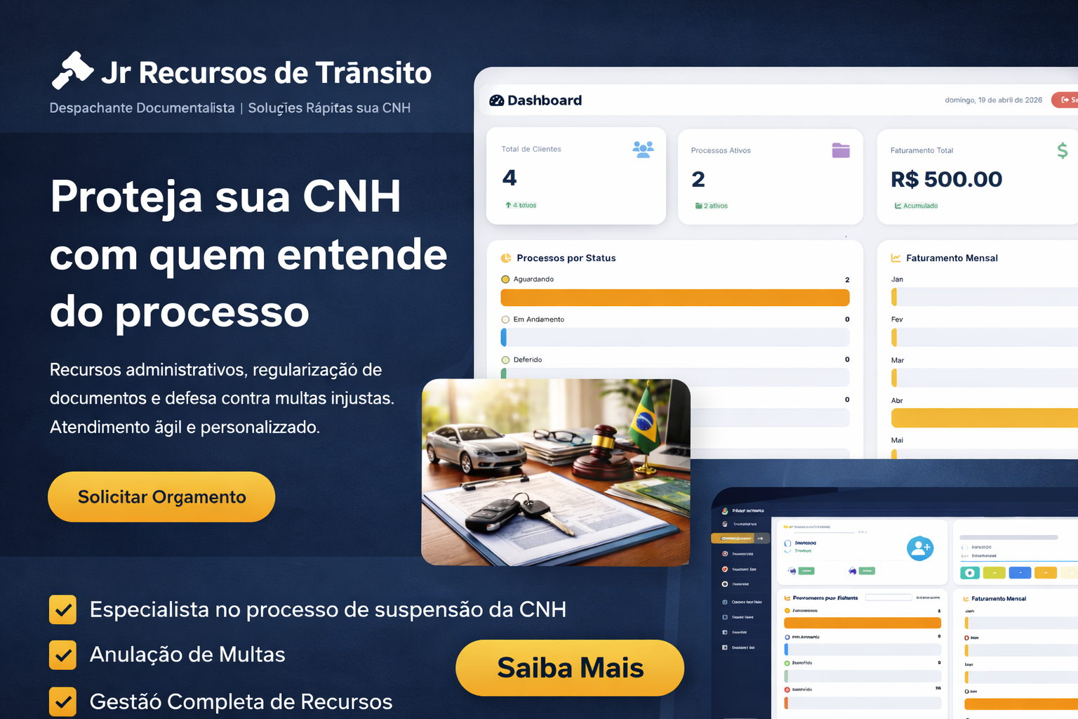 Painel Administrativo para Despachantes